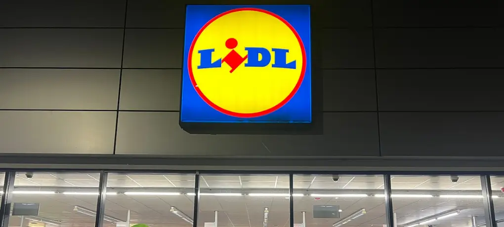New Lidl supermarket store frontage at the Southside Shopping Centre, Wandsworth, London.