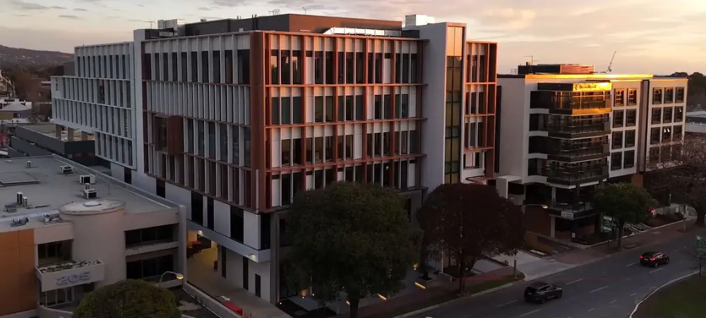 The six-storey Eastwood Private Hospital building in Eastwood, South Australia.