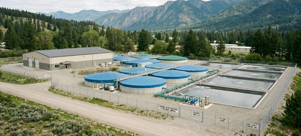 The new water treatment plant facility for the Daylu Dena Council community in Lower Post, British Columbia, Canada.