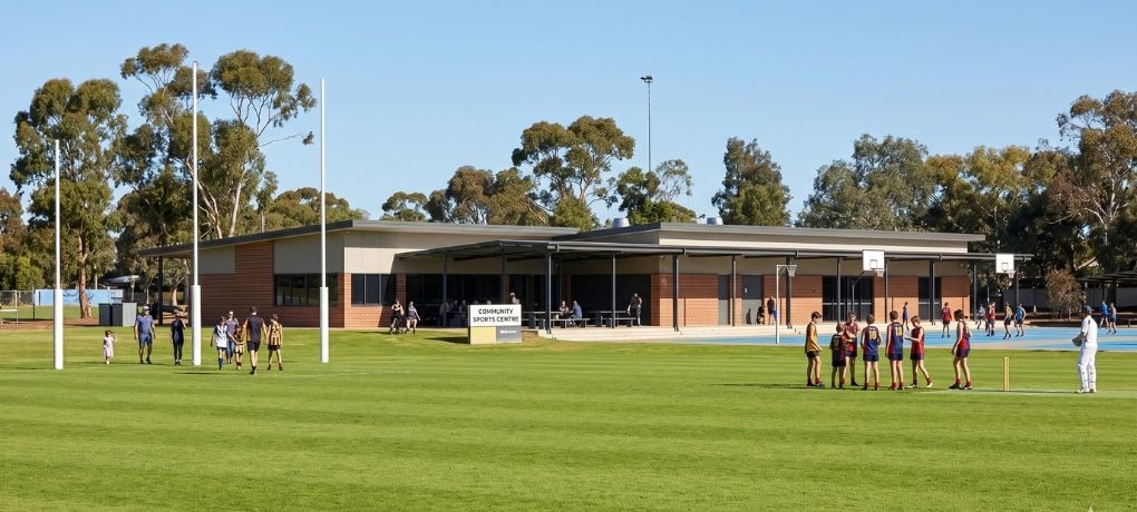 The Angle Vale Community Sports Centre clubroom facility in Angle Vale, South Australia.