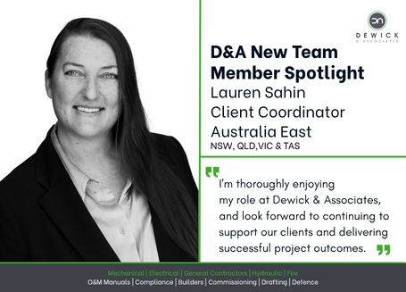 Lauren Sahin, Client Coordinator for New South Wales, Queensland, Victoria and Tasmania at Dewick & Associates.