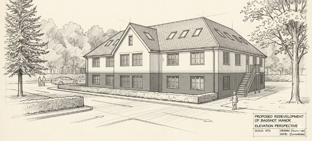 The Bagshot Manor residential apartments and townhouses development in London.