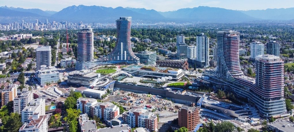 The new Oakridge Redevelopment North and South residential towers in Vancouver, British Columbia.