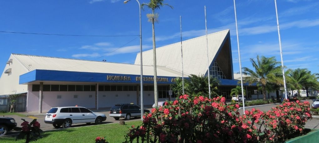 The Honiara International Airport terminal building at Henderson Field, Guadalcanal, Solomon Islands.