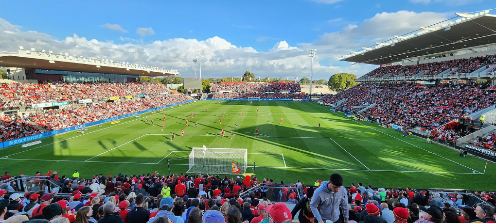 Coopers Stadium, the rectangular sports stadium in Hindmarsh, Adelaide, South Australia.