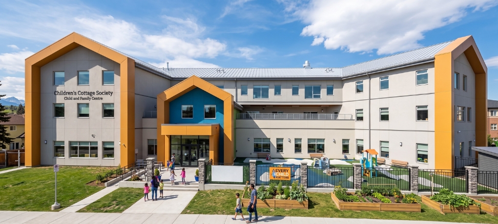 The new Children's Cottage Society Child and Family Centre building in Calgary, Alberta, Canada.