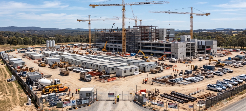 Construction progress on the new Women's and Children's Hospital on King William Road, Adelaide, South Australia.